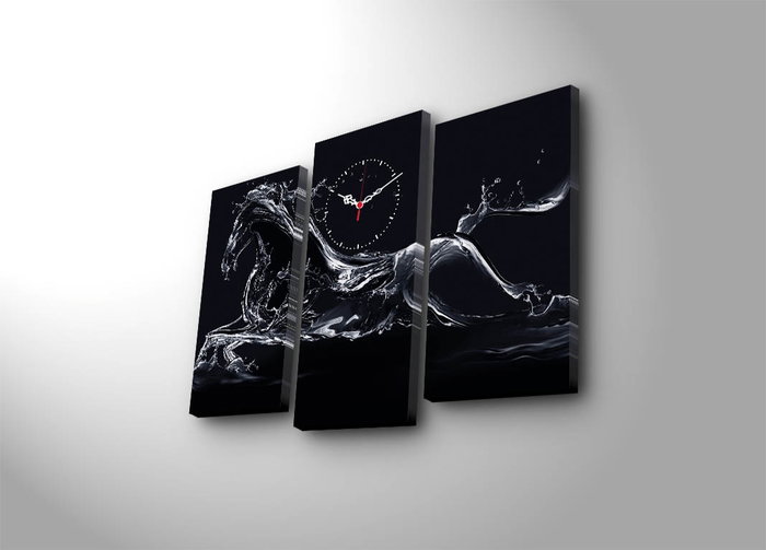Wallity Conjunto de 3 Relojes de Pared de Lienzo de Gamuza Multicolor Wallity Conjunto de 3 Relojes de Pared de Lienzo de Gamuza Multicolor